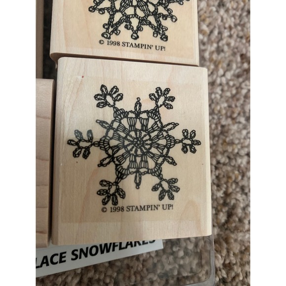 Stampin Up! Lace Snowflakes 4 piece Set 2x2 Size - Picture 5 of 7